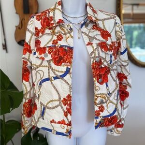 🌞Boston Proper Floral Chain Print Jacket, XS, #70